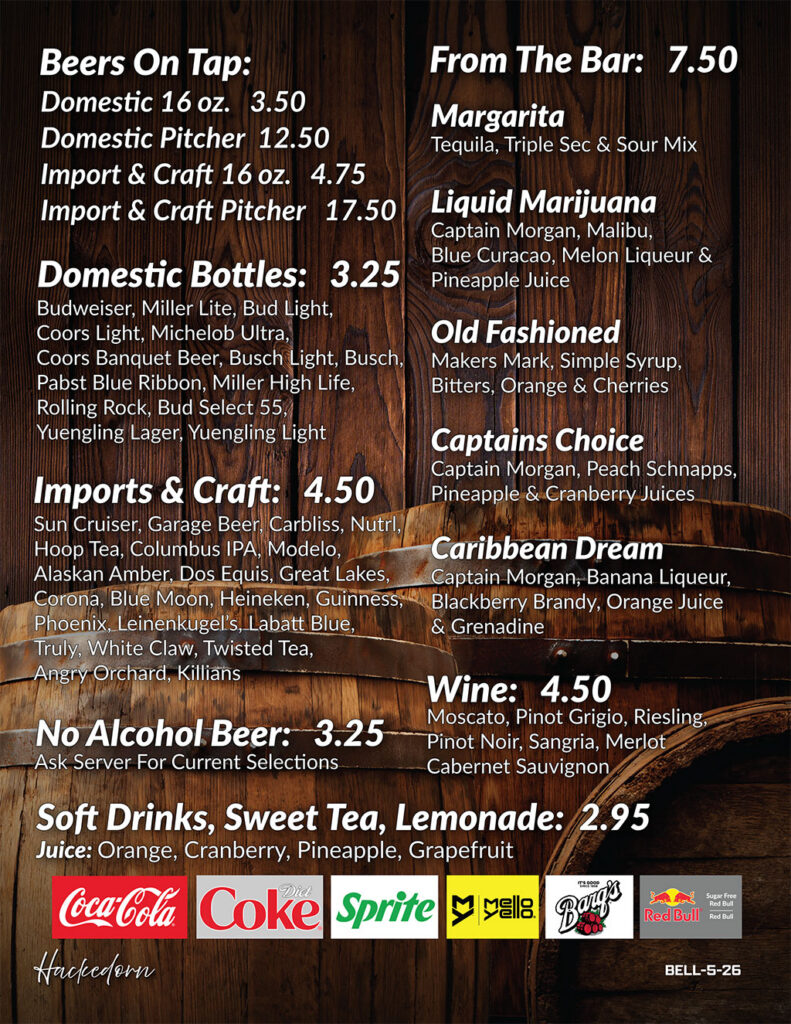 River Rock Sports Bar & Grill Menu 
